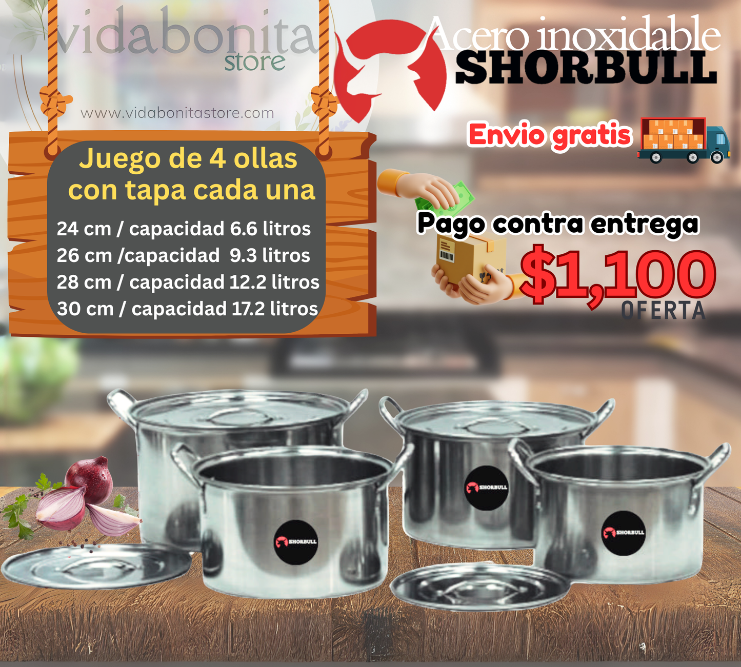 ACERO INOX 4 ollas, 1 vida más facil!👩🍳
