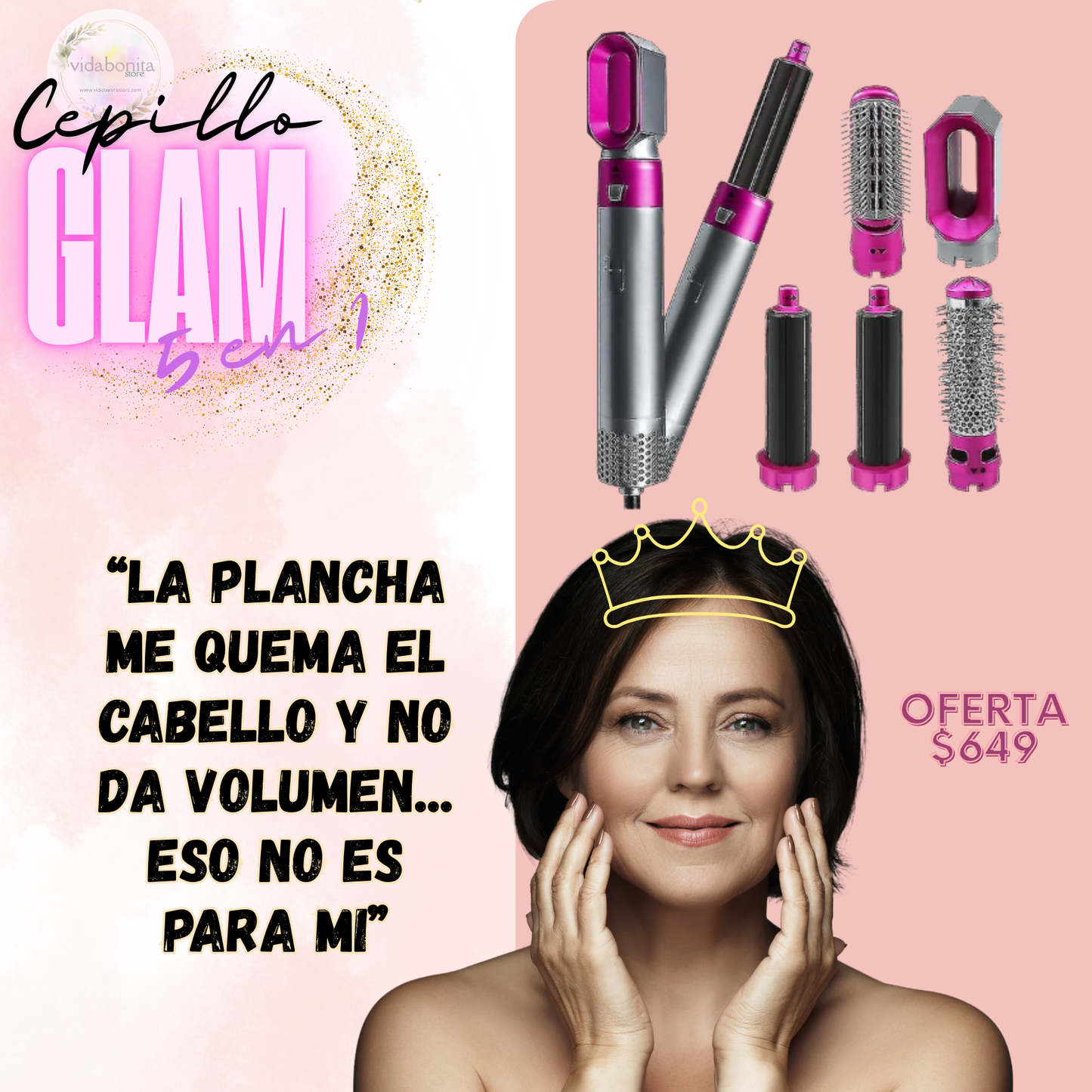 🎀Cepillo Glam 5 en 1🎇
