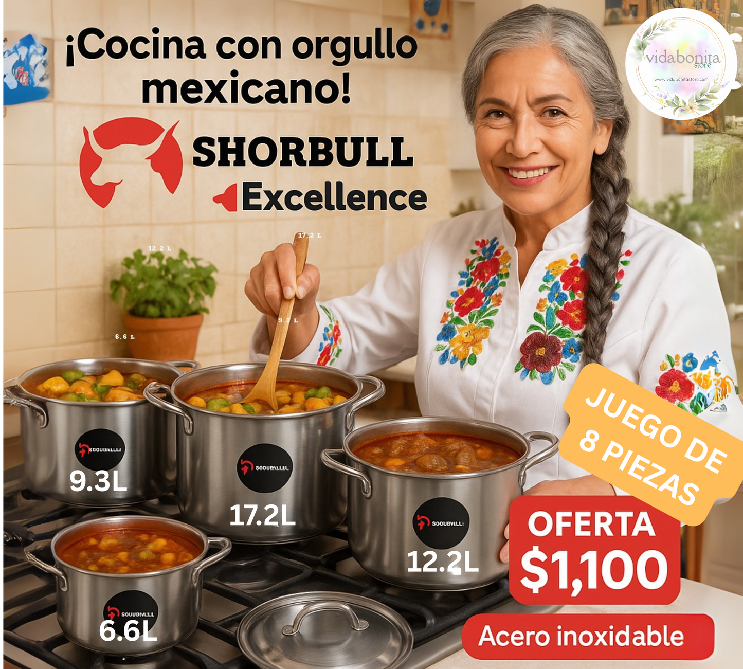 ACERO INOX 4 ollas, 1 vida más facil!👩🍳